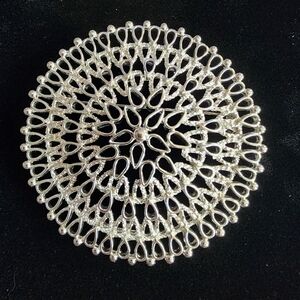 Sarah Coventry Veneitian Silvertone Brooch